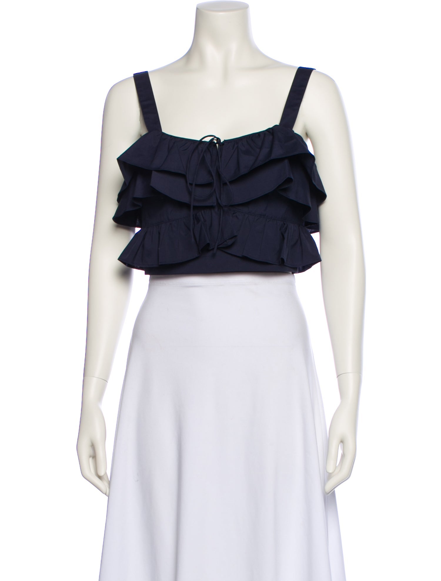 Jason Wu Square Neckline Sleeveless Crop Top