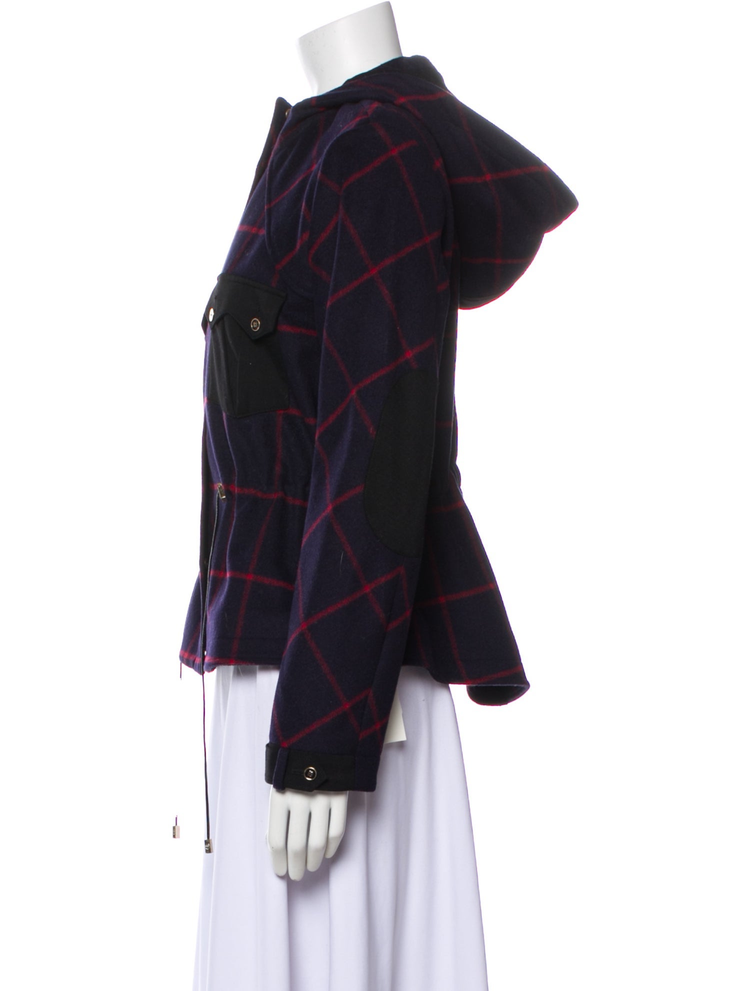 Jason Wu Virgin Wool Plaid Print Jacket