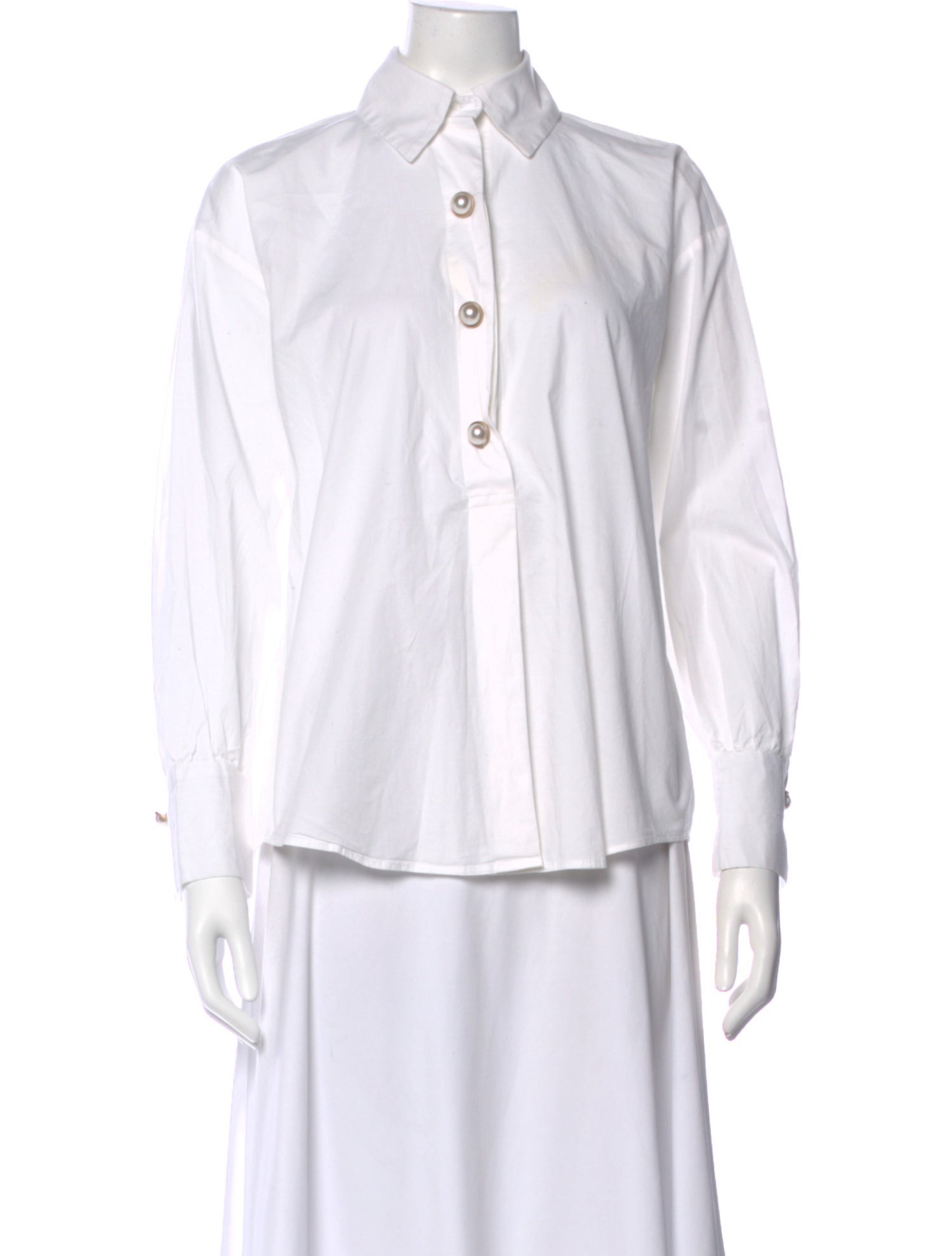Jason Wu Long Sleeve Button-Up Top
