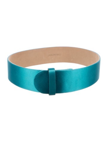 Pre-owned Jason Wu Satin Waist Belt In Blue