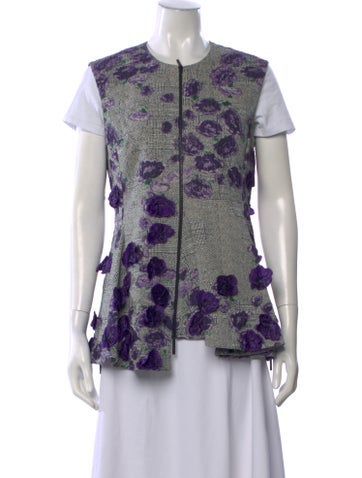 Pre-owned Jason Wu Floral Print Mini Dress In Purple