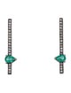 Jack Vartanian 18k Emerald & Diamond Line Drop Ear Climber