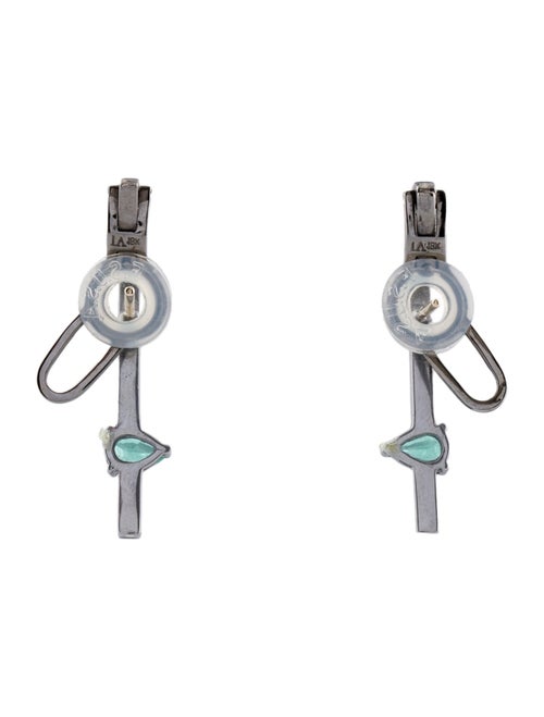 Jack Vartanian 18k Emerald & Diamond Line Drop Ear Climber