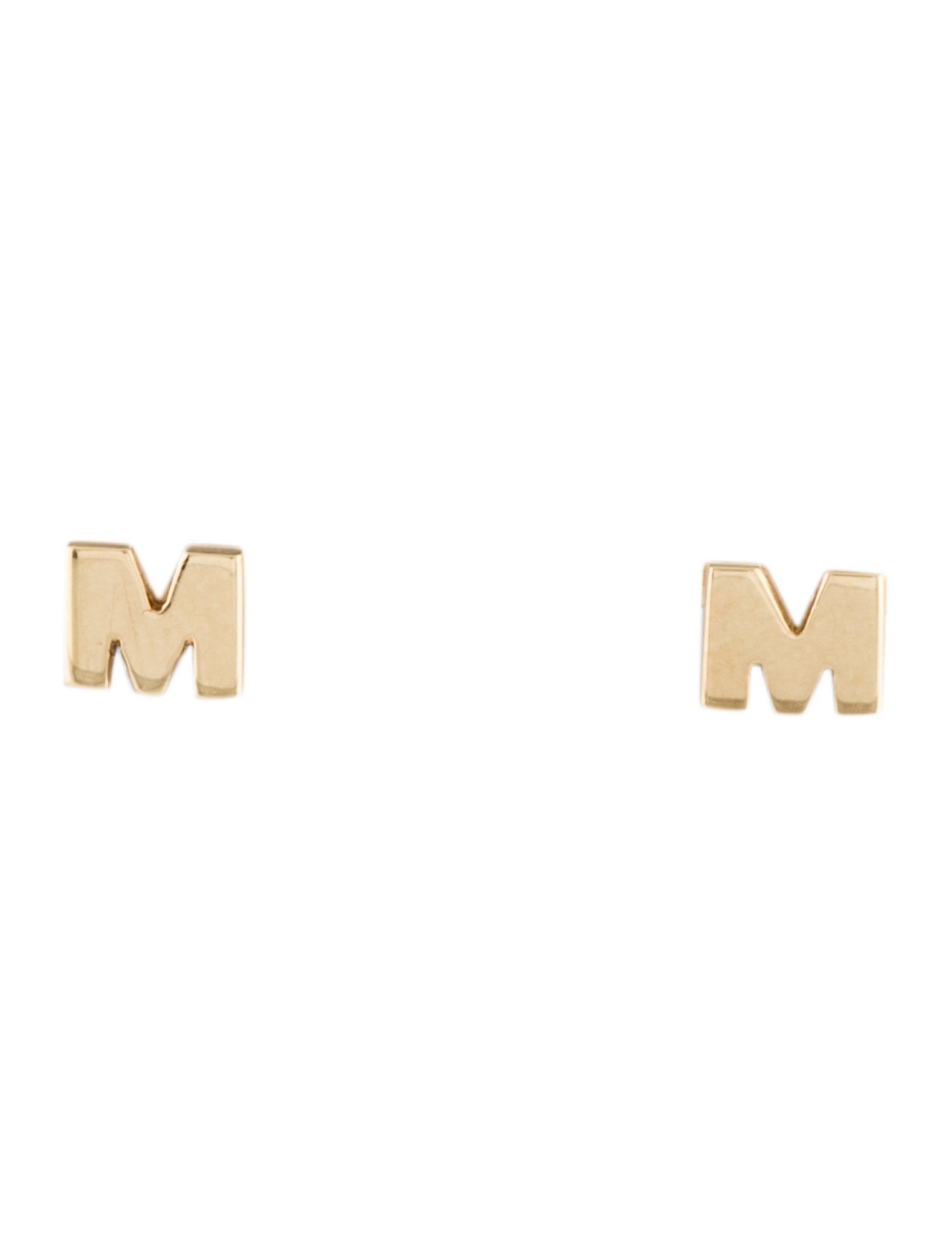 Jack Vartanian 18K Initial 'M' Stud Earrings