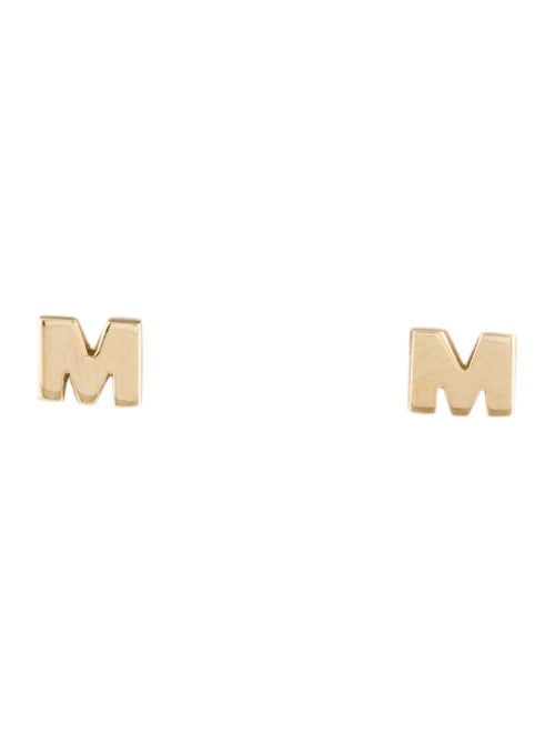 Jack Vartanian 18K Initial 'M' Stud Earrings