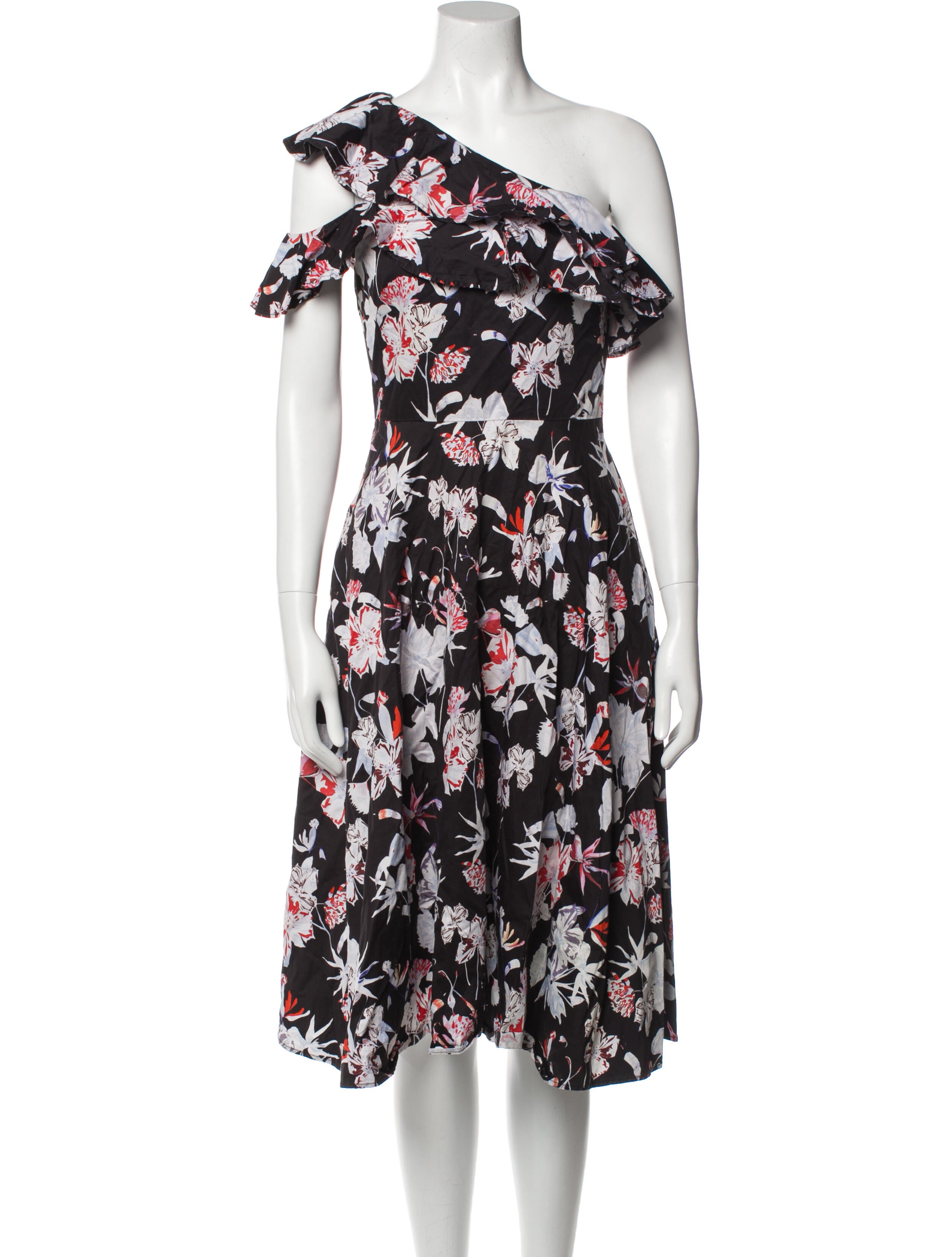 Jason Wu Collection Floral Print Midi Length Dress