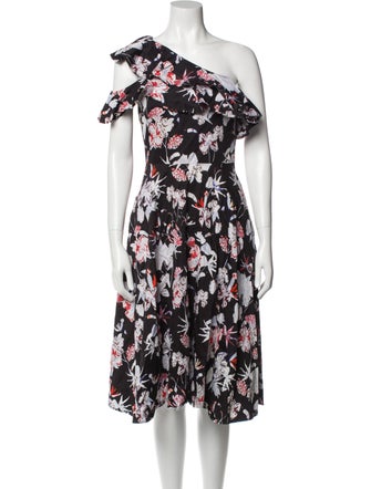 Jason Wu Collection Floral Print Midi Length Dress