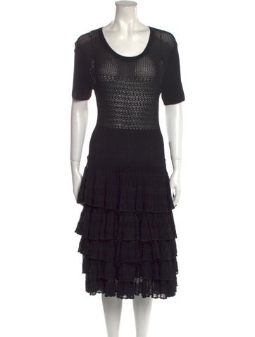 Jason Wu Collection Dresses Scoop Neck Midi Length Dress Petite