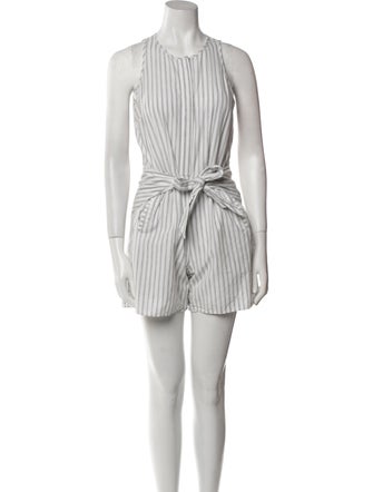 Jason Wu Collection Striped Crew Neck Romper