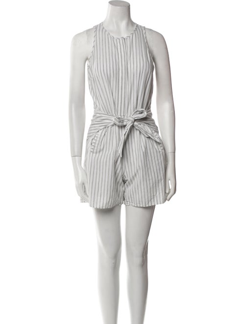 Jason Wu Collection Striped Crew Neck Romper