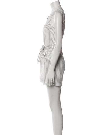 Jason Wu Collection Striped Crew Neck Romper