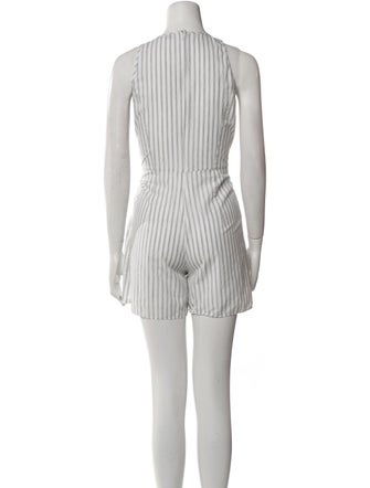 Jason Wu Collection Striped Crew Neck Romper