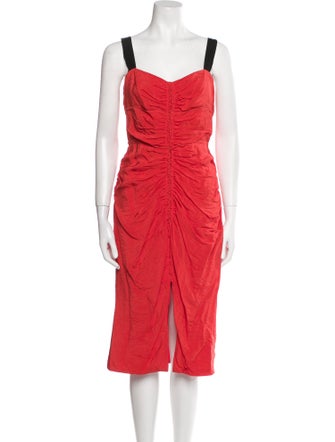 Jason Wu Collection Square Neckline Midi Length Dress