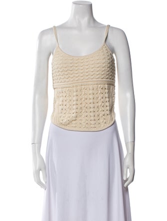 Jason Wu Collection Scoop Neck Sleeveless Crop Top