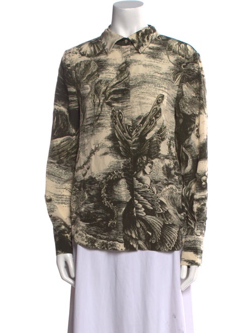 Jason Wu Collection Silk Printed Button-Up Top