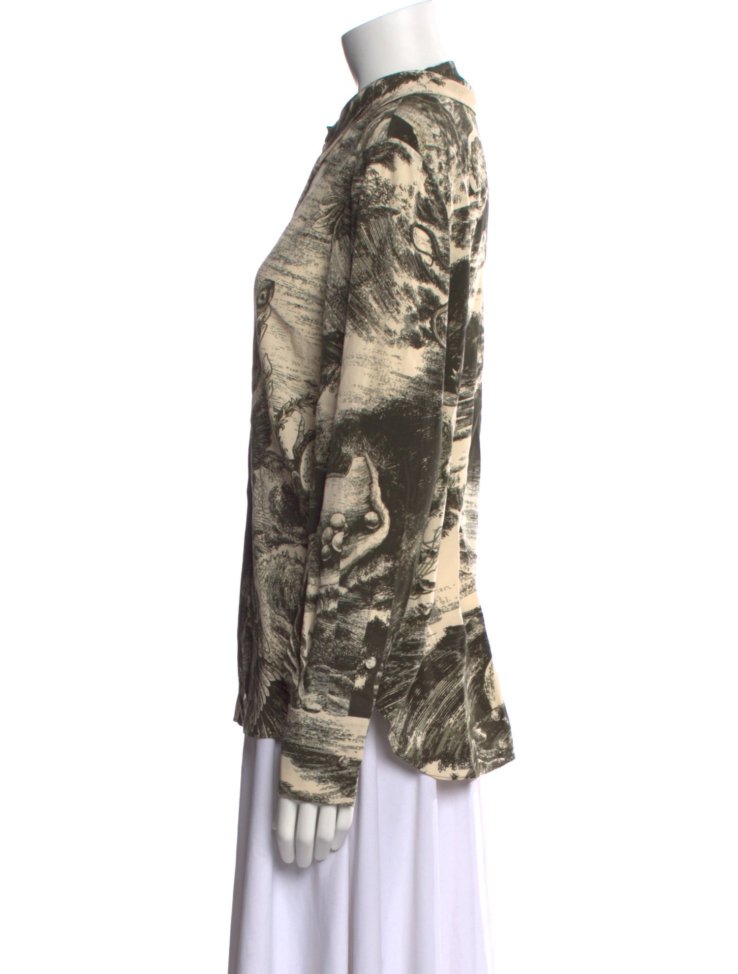 Jason Wu Collection Silk Printed Button-Up Top