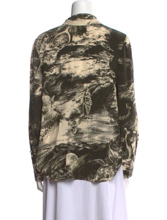 Jason Wu Collection Silk Printed Button-Up Top