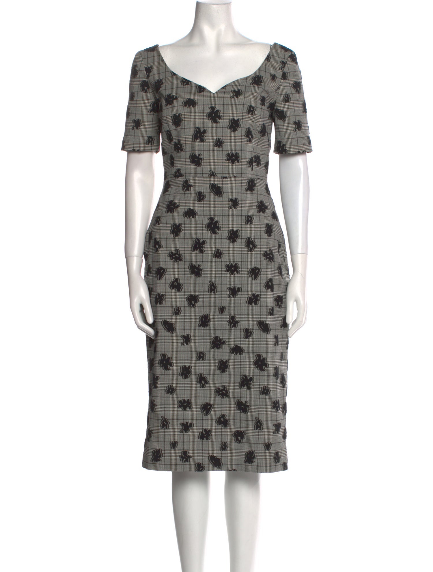 Jason Wu Collection Plaid Print Midi Length Dress