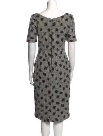 Jason Wu Collection Plaid Print Midi Length Dress
