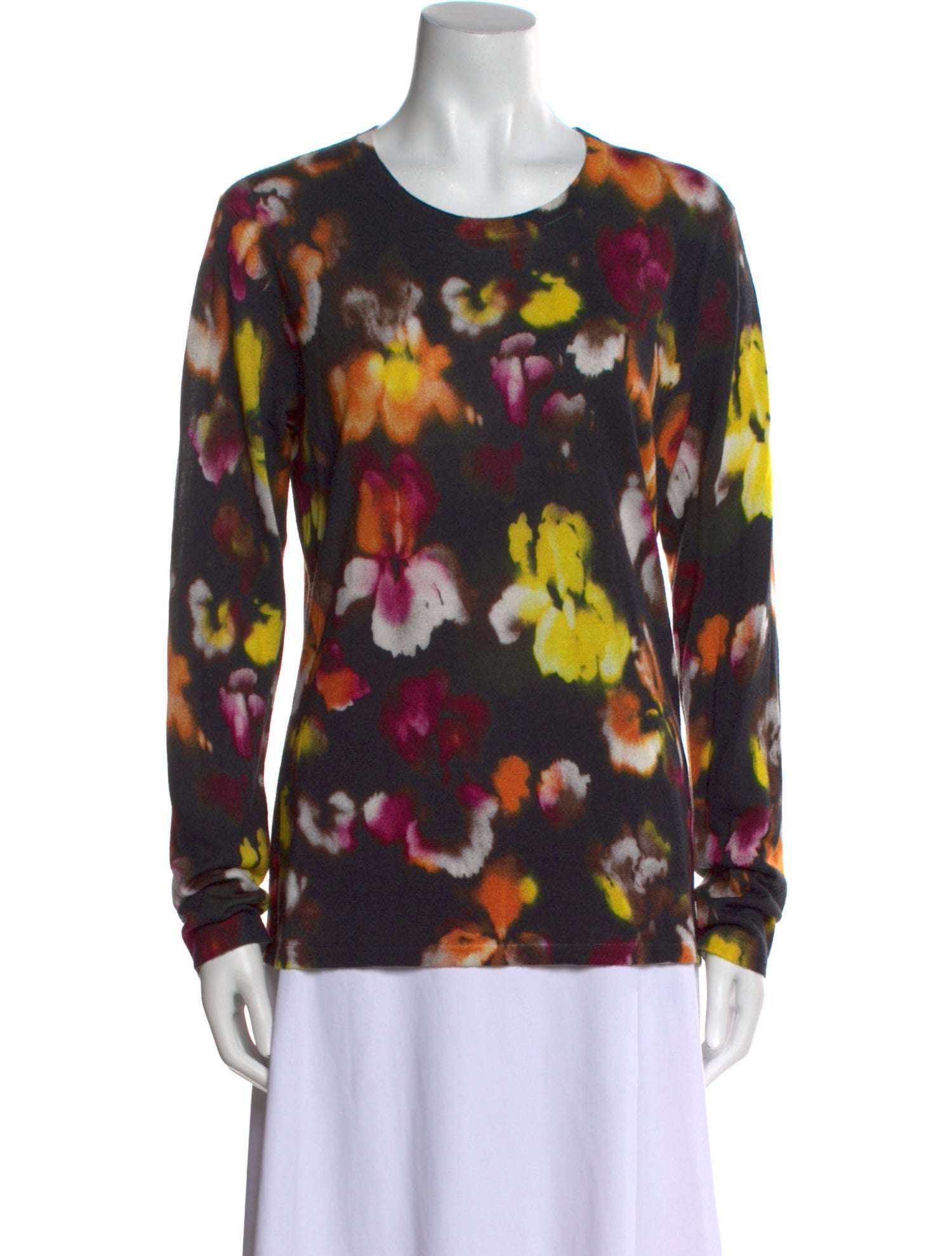 Jason Wu Collection Cashmere Floral Print Sweater