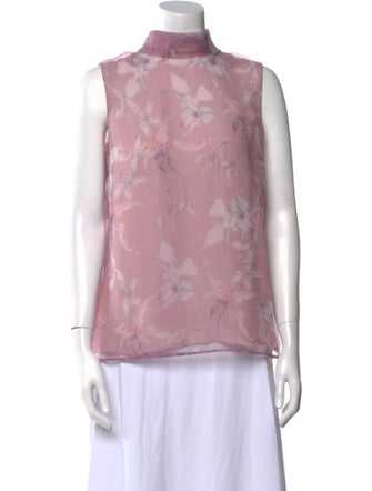 Jason Wu Collection Floral Print Mock Neck Blouse