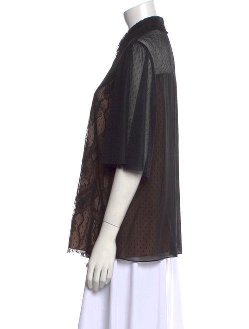 Jason Wu Collection Silk Lace Pattern Button-Up Top