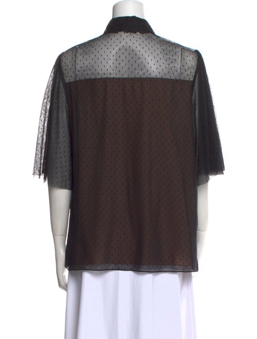 Jason Wu Collection Silk Lace Pattern Button-Up Top
