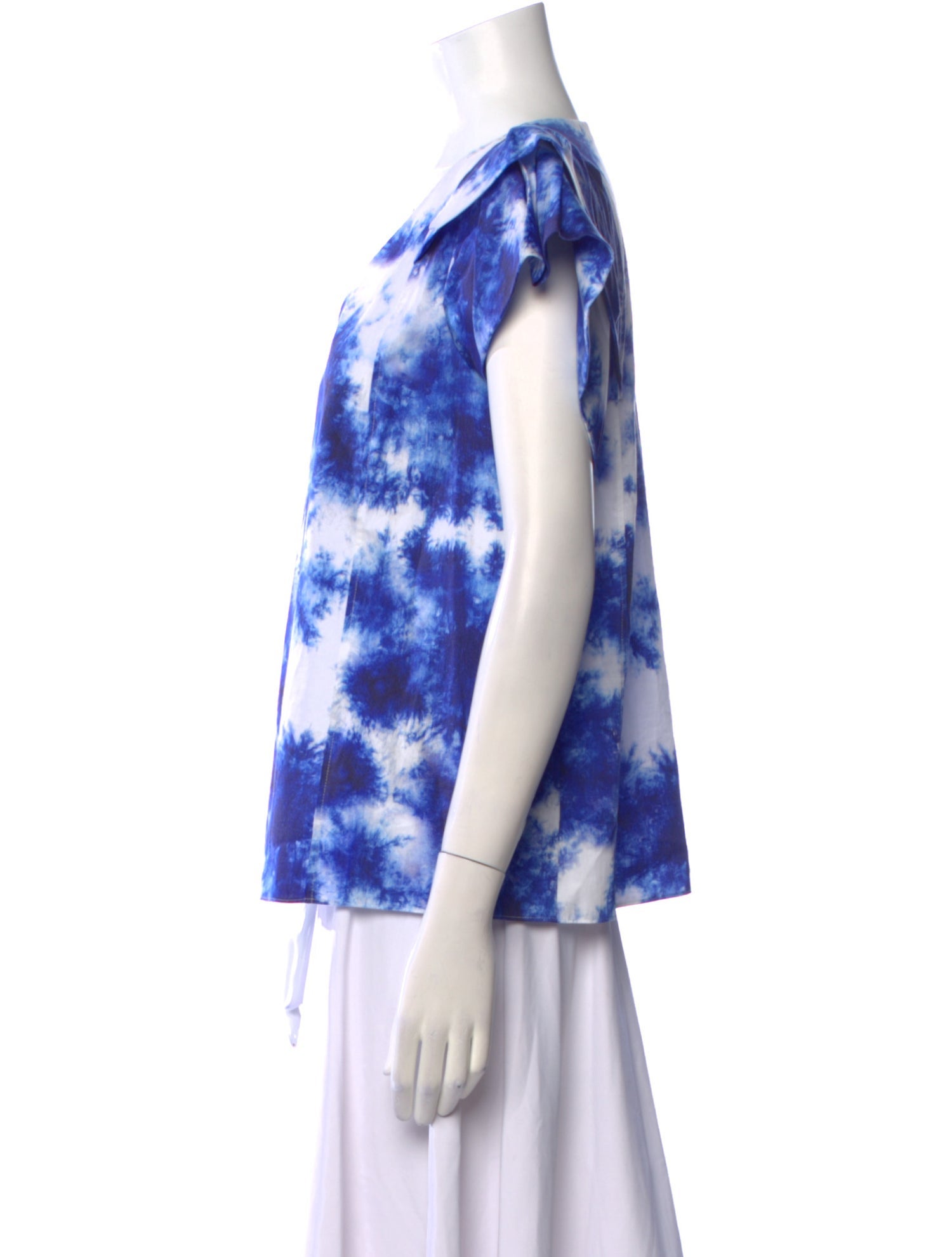 Jason Wu Collection Tie-Dye Print V-Neck Blouse