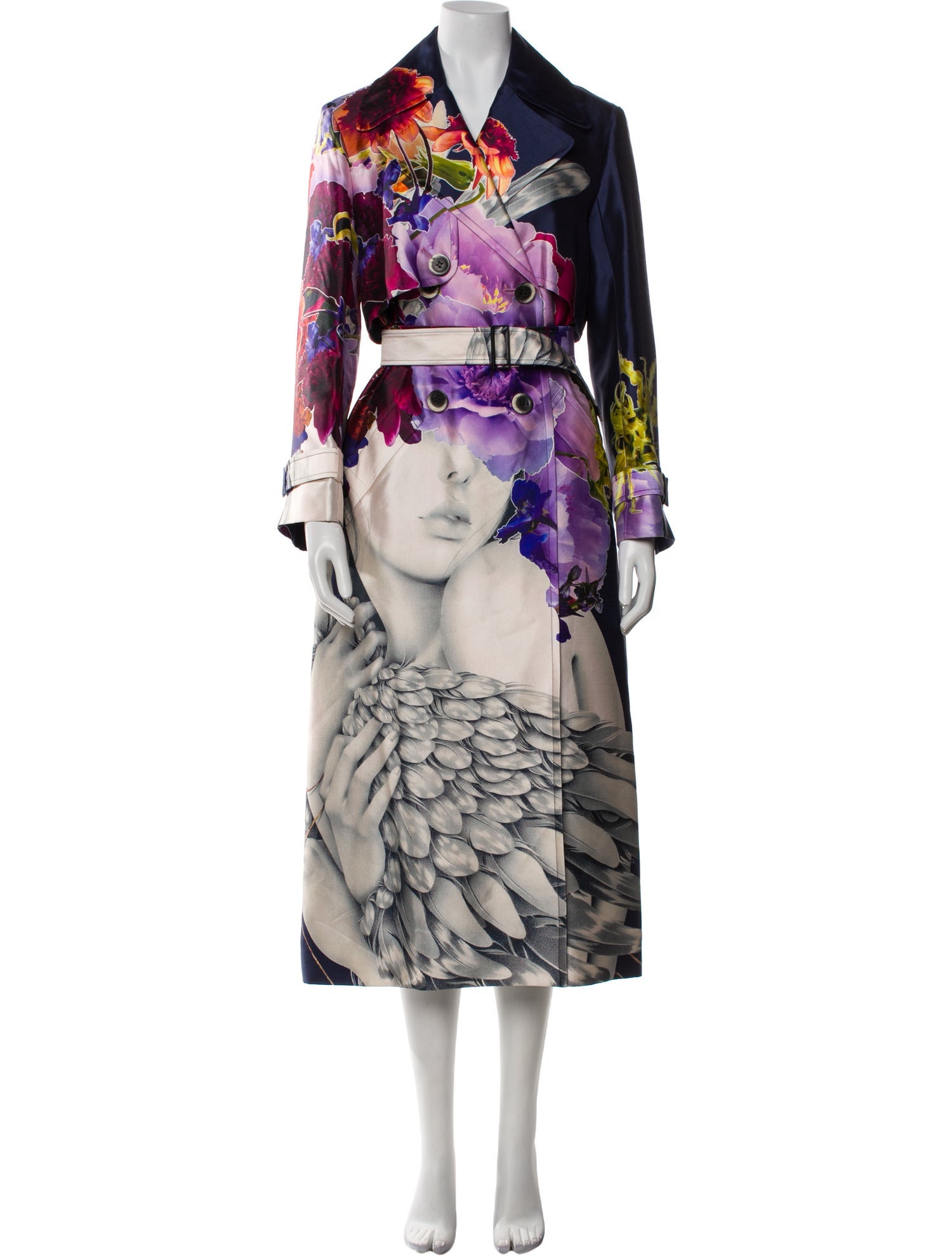 Jason Wu Collection Wool Printed Trench Coat