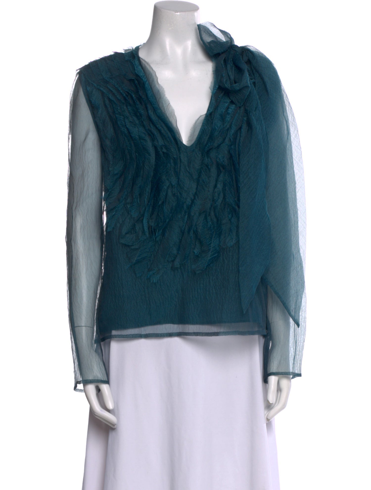 Jason Wu Collection Silk V-Neck Sweatshirt w/ Tags