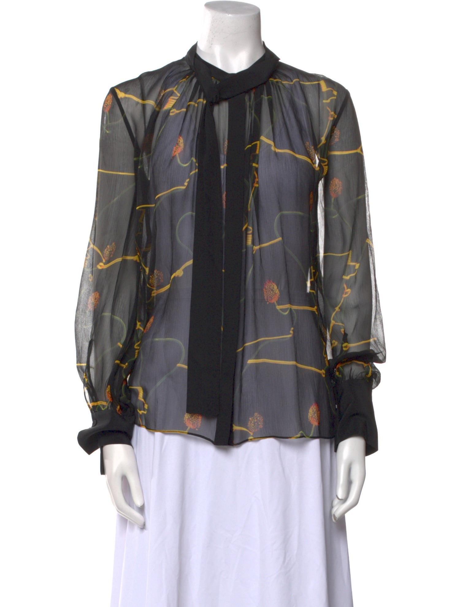 Jason Wu Collection Silk Printed Button-Up Top