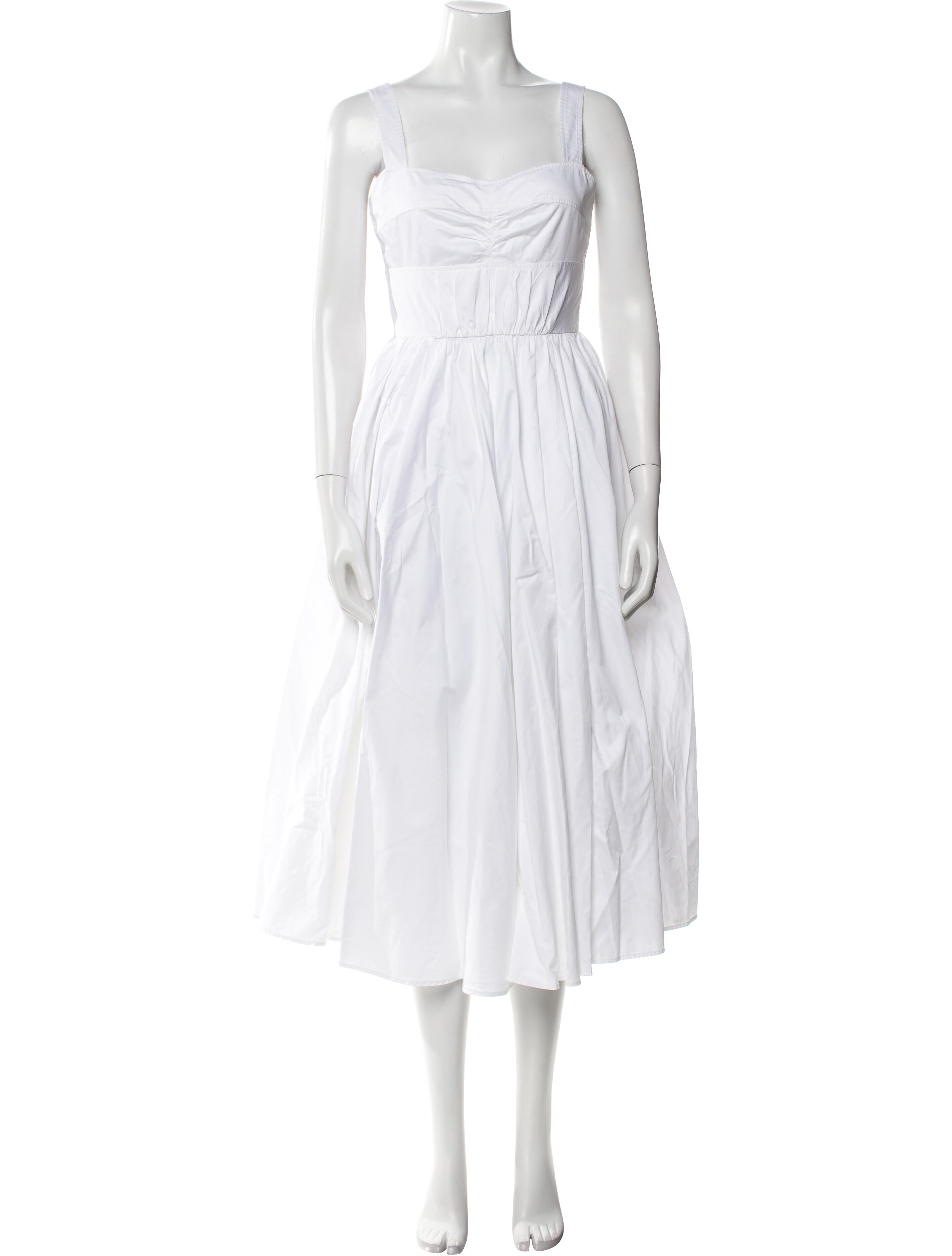 Jason Wu Collection Square Neckline Midi Length Dress