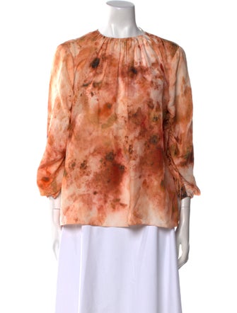 Jason Wu Collection Tie-Dye Print Crew Neck Blouse