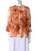 Jason Wu Collection Tie-Dye Print Crew Neck Blouse