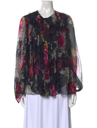 Jason Wu Collection Silk Floral Print Blouse