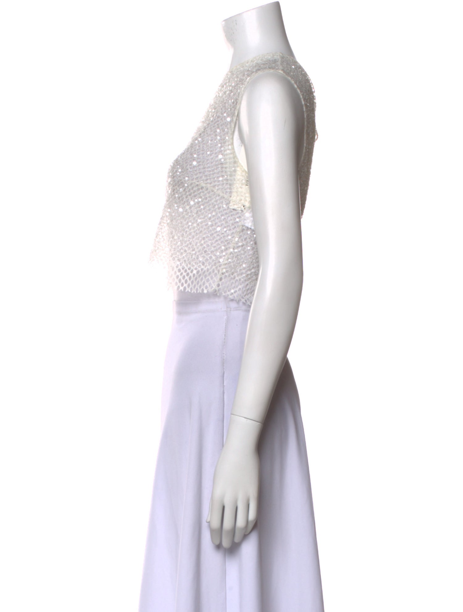 Jason Wu Collection Crew Neck Sleeveless Crop Top