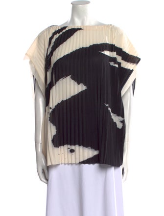 Jason Wu Collection Printed Bateau Neckline Blouse