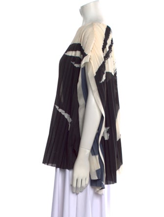 Jason Wu Collection Printed Bateau Neckline Blouse