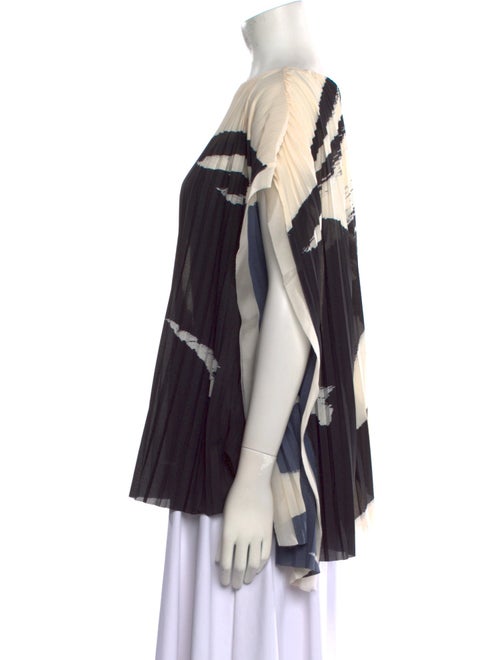 Jason Wu Collection Printed Bateau Neckline Blouse