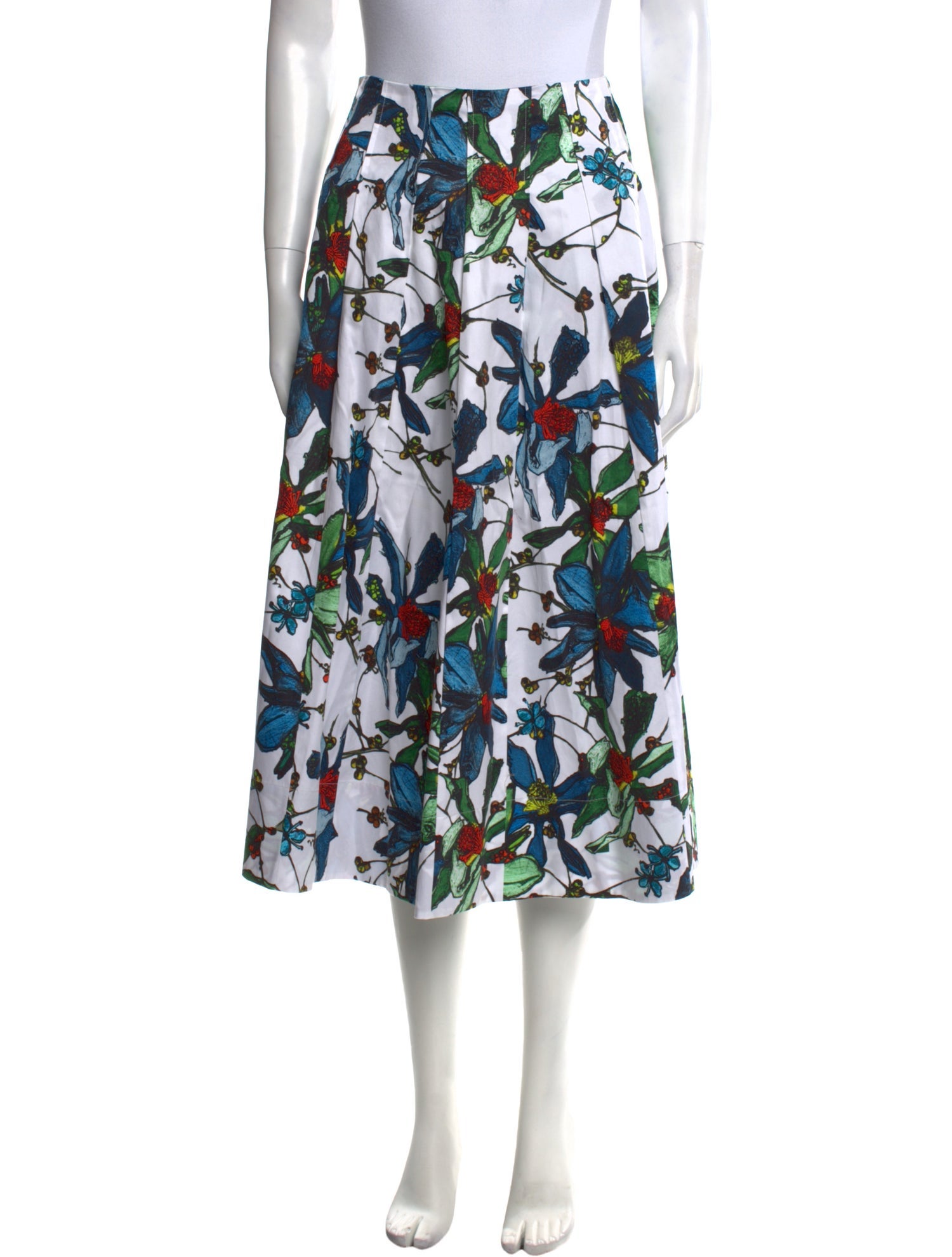 Jason Wu Collection Floral Print Midi Length Skirt