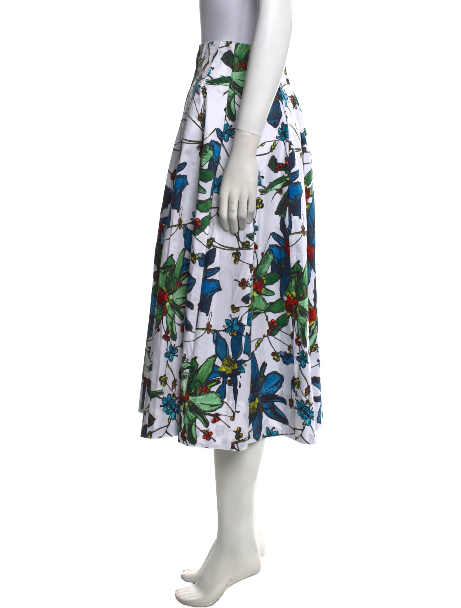 Jason Wu Collection Floral Print Midi Length Skirt