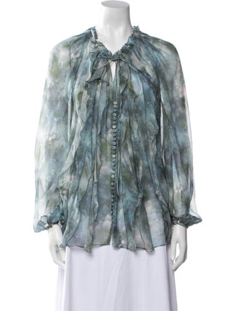 Jason Wu Collection Printed V-Neck Blouse