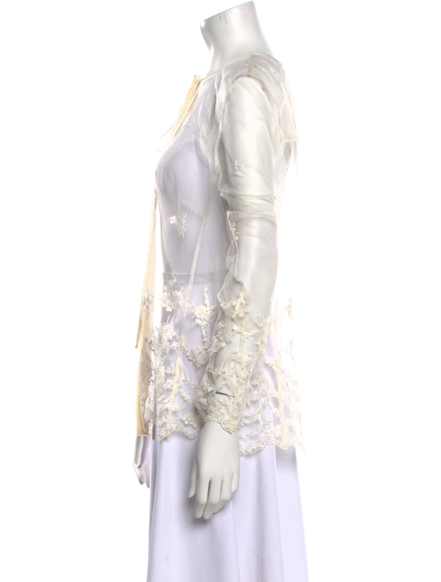 Jason Wu Collection Crew Neck Long Sleeve Blouse