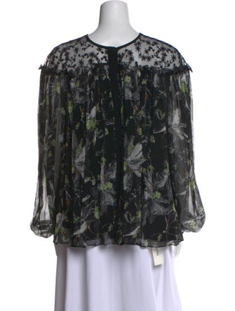 Jason Wu Collection Silk Floral Print Blouse