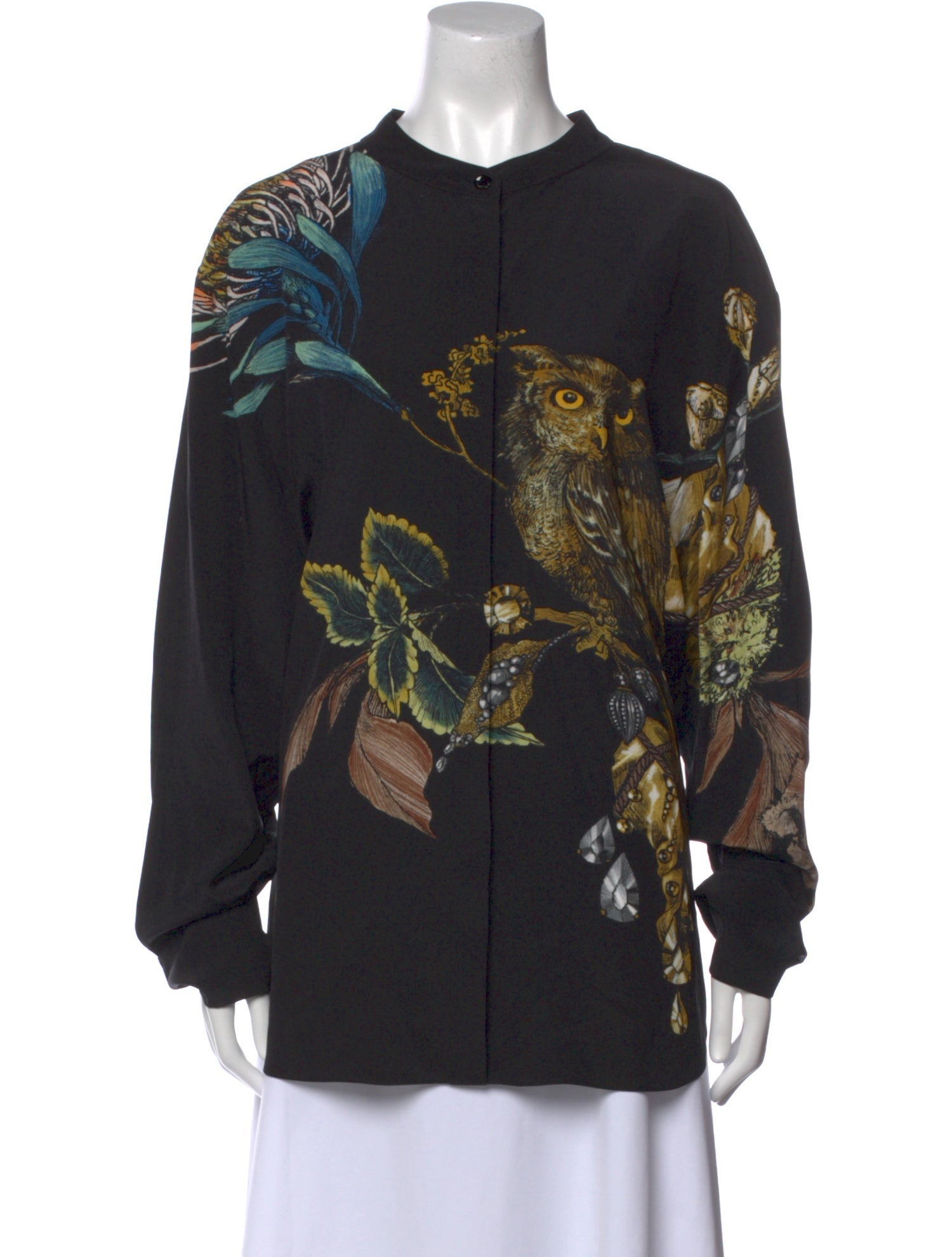 Jason Wu Collection Silk Floral Print Button-Up Top w/ Tags