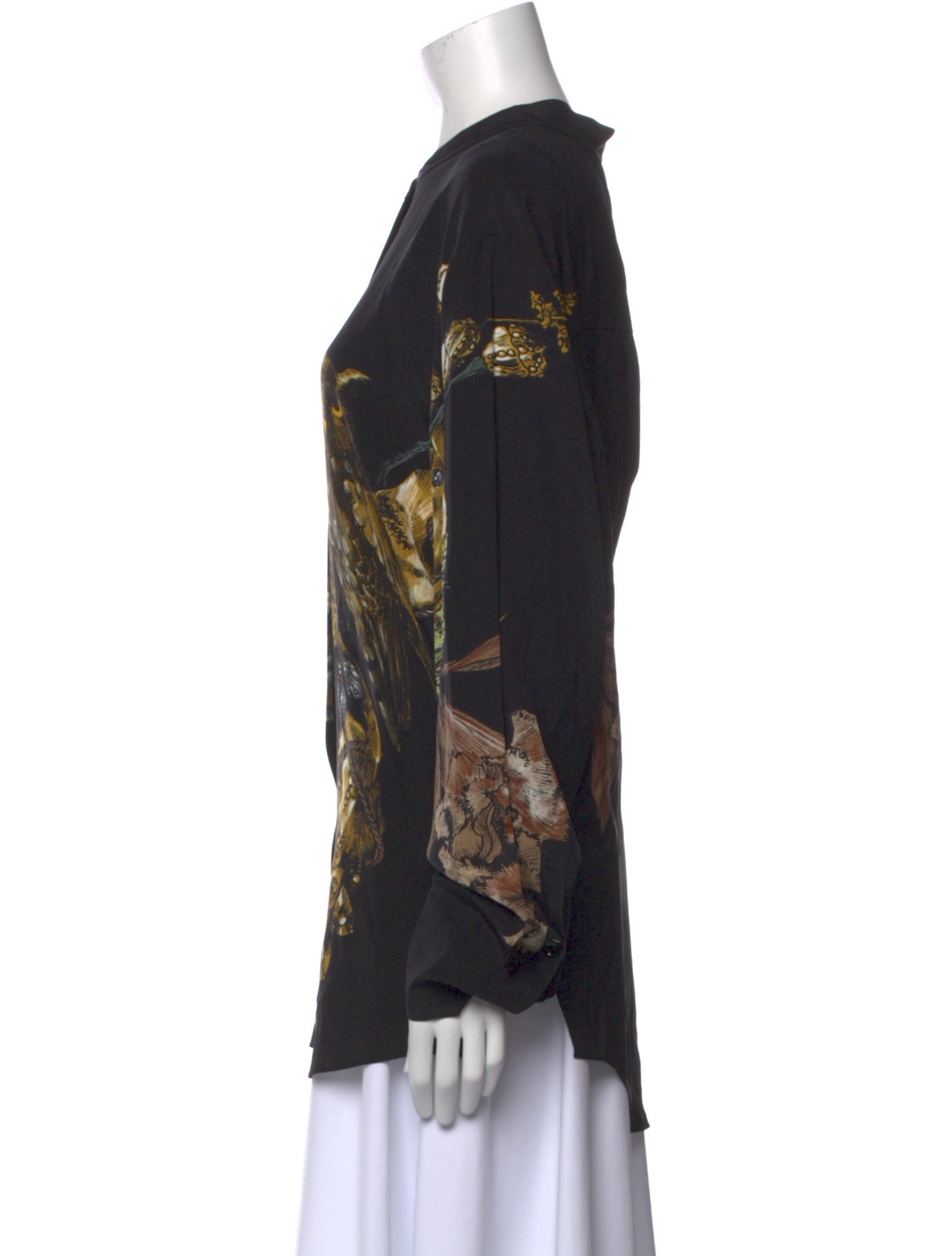 Jason Wu Collection Silk Floral Print Button-Up Top w/ Tags