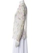 Jason Wu Collection Floral Print Mock Neck Button-Up Top