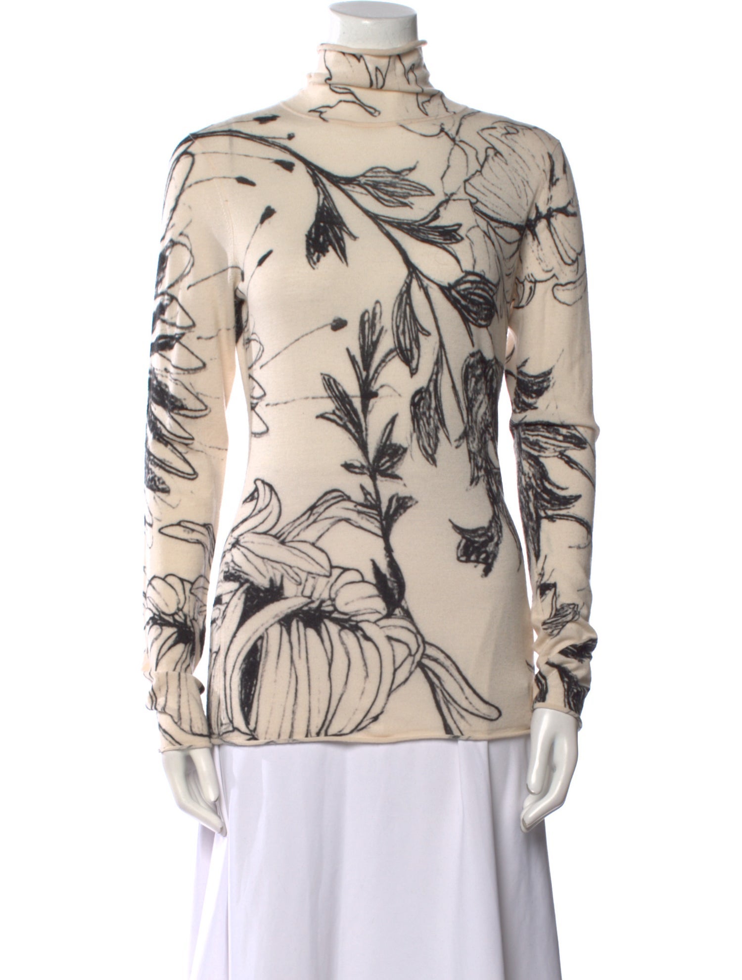 Jason Wu Collection Merino Wool Printed Blouse