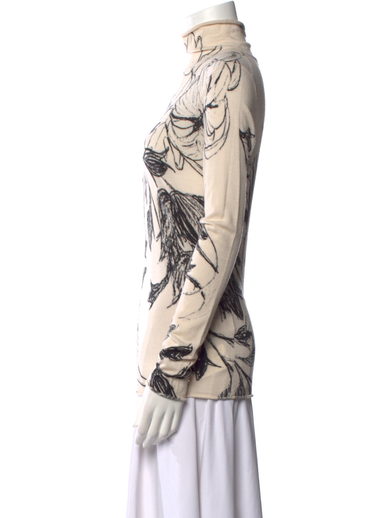 Jason Wu Collection Merino Wool Printed Blouse