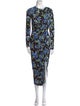 Jason Wu Collection Floral Print Midi Length Dress